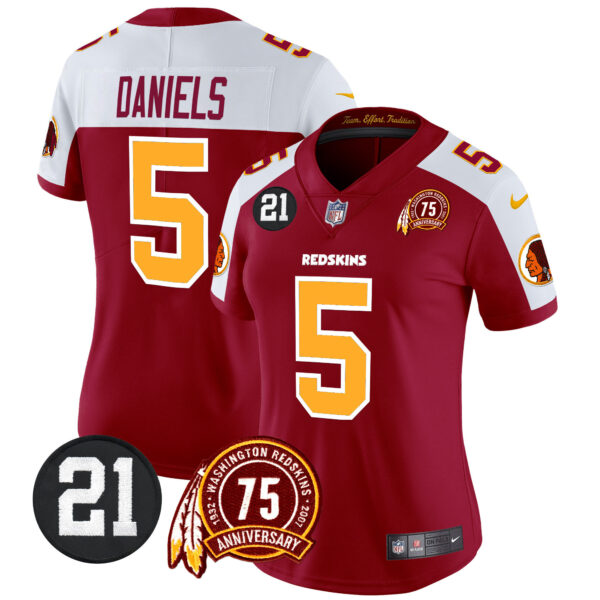Women's Washington Redskins 75th & Sean Taylor Patch Vapor Limited Jersey V2 - All Stitched - Image 41
