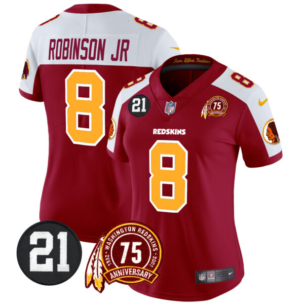 Women's Washington Redskins 75th & Sean Taylor Patch Vapor Limited Jersey V2 - All Stitched - Image 42