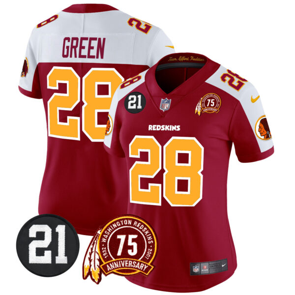 Women's Washington Redskins 75th & Sean Taylor Patch Vapor Limited Jersey V2 - All Stitched - Image 47