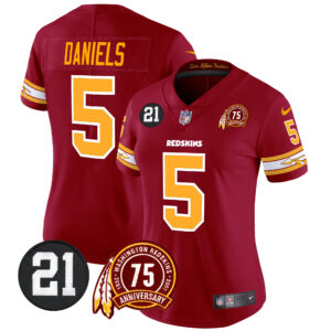 Women's Washington Redskins 75th & Sean Taylor Patch Vapor Limited Jersey V2 - All Stitched