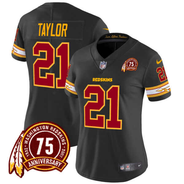 Women's Washington Redskins 75th Patch Vapor Limited Jersey - All Stitched - Image 6