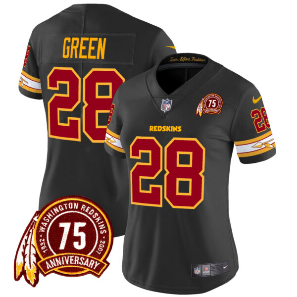 Women's Washington Redskins 75th Patch Vapor Limited Jersey - All Stitched - Image 7