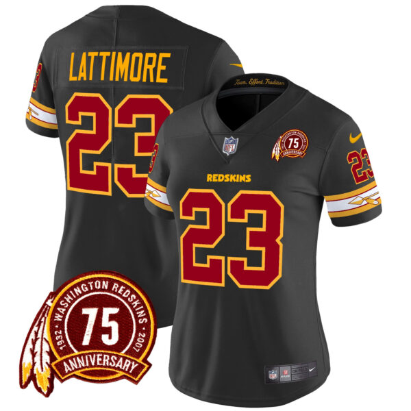 Women's Washington Redskins 75th Patch Vapor Limited Jersey - All Stitched - Image 8
