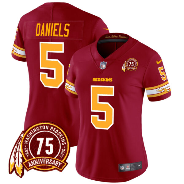 Women's Washington Redskins 75th Patch Vapor Limited Jersey - All Stitched - Image 9