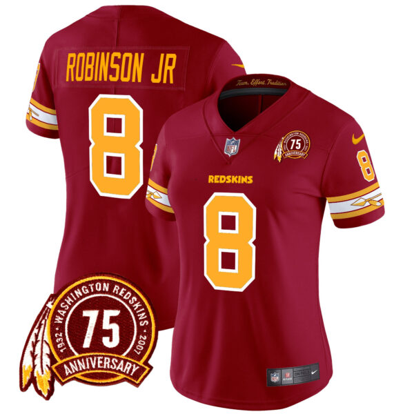 Women's Washington Redskins 75th Patch Vapor Limited Jersey - All Stitched - Image 10