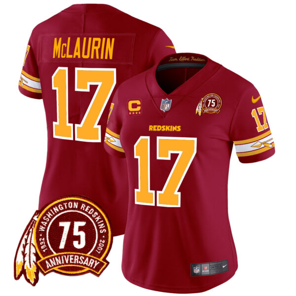 Women's Washington Redskins 75th Patch Vapor Limited Jersey - All Stitched - Image 13