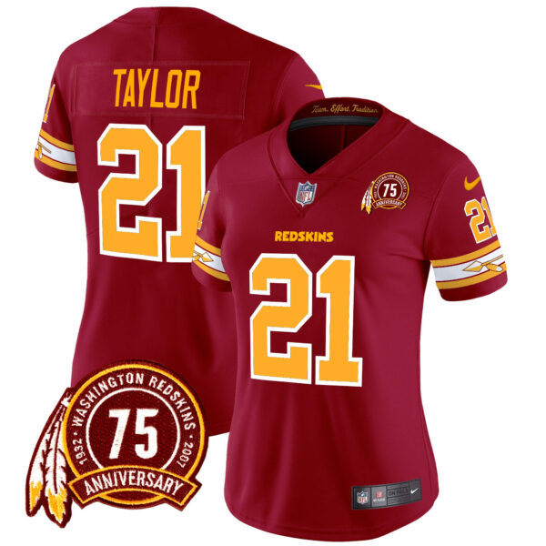 Women's Washington Redskins 75th Patch Vapor Limited Jersey - All Stitched - Image 14