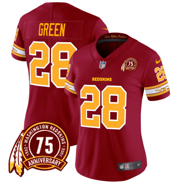 Women's Washington Redskins 75th Patch Vapor Limited Jersey - All Stitched - Image 15