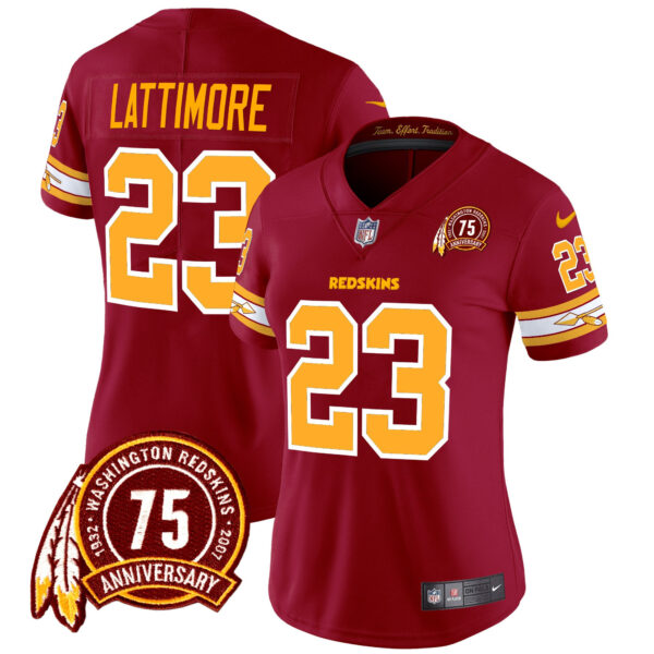 Women's Washington Redskins 75th Patch Vapor Limited Jersey - All Stitched - Image 16