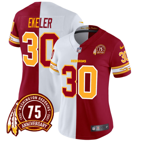 Women's Washington Redskins 75th Patch Vapor Limited Jersey - All Stitched - Image 27