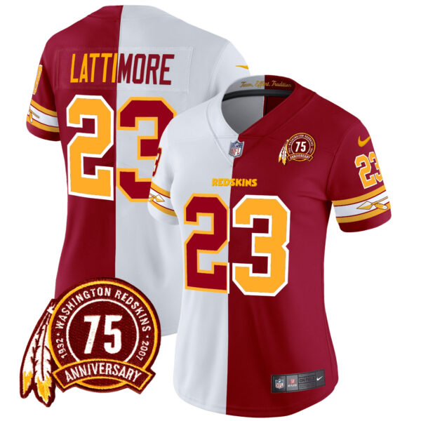 Women's Washington Redskins 75th Patch Vapor Limited Jersey - All Stitched - Image 32