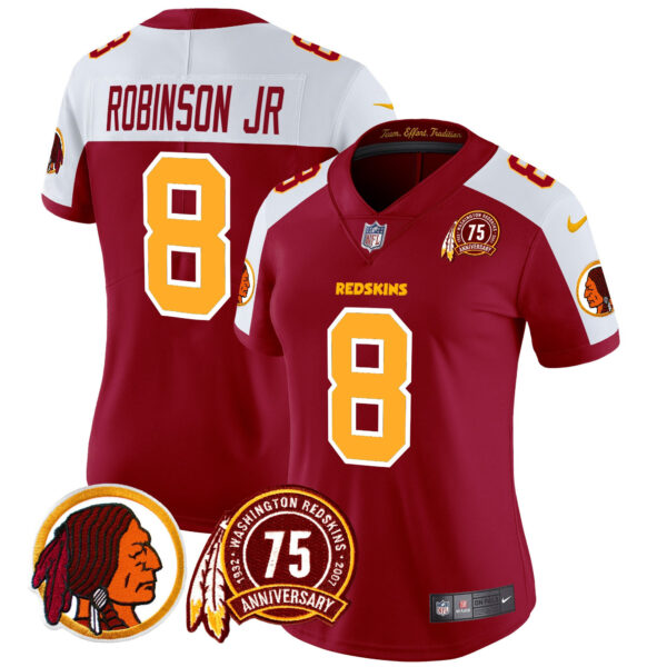 Women's Washington Redskins 75th Patch Vapor Limited Jersey - All Stitched - Image 34