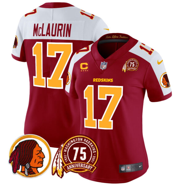 Women's Washington Redskins 75th Patch Vapor Limited Jersey - All Stitched - Image 37