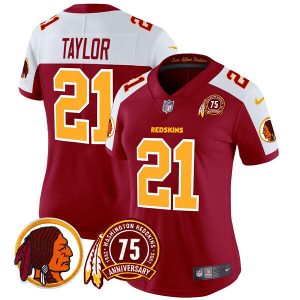 Women's Washington Redskins 75th Patch Vapor Limited Jersey - All Stitched - Image 38