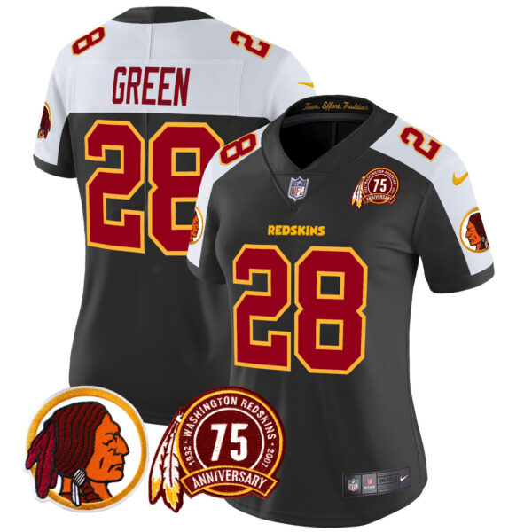 Women's Washington Redskins 75th Patch Vapor Limited Jersey - All Stitched - Image 47
