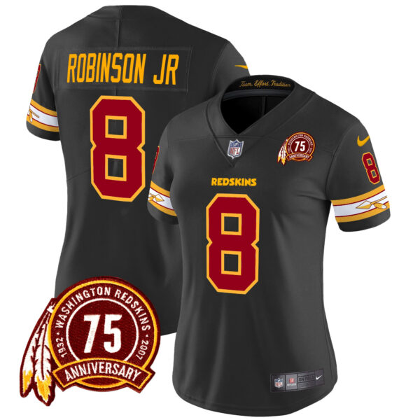 Women's Washington Redskins 75th Patch Vapor Limited Jersey - All Stitched - Image 2