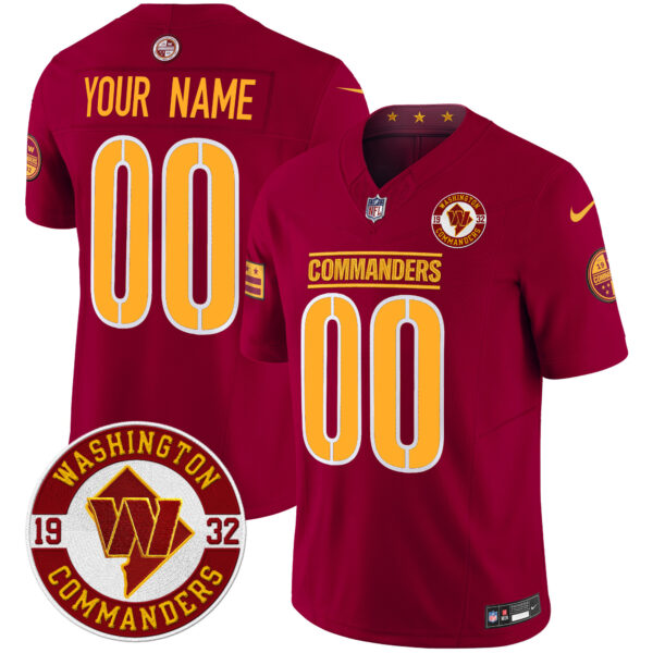 Washington Commanders 2024 Vapor Limited Custom Jersey - Est. 1932 Patch - All Stitched - Image 4