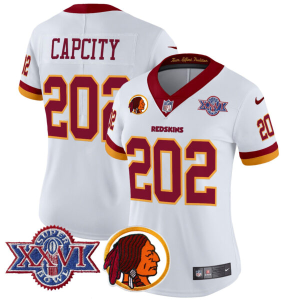 Women's Washington Redskins Throwback 1992 Super Bowl XXVI Patch Vapor Limited Jersey V2 - All Stitched - Image 2