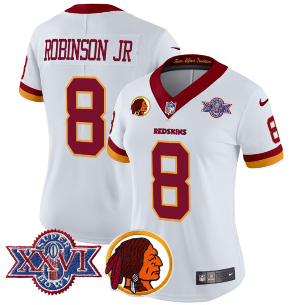 Women's Washington Redskins Throwback 1992 Super Bowl XXVI Patch Vapor Limited Jersey V2 - All Stitched - Image 3