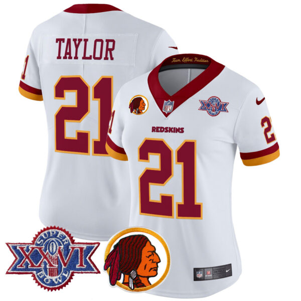 Women's Washington Redskins Throwback 1992 Super Bowl XXVI Patch Vapor Limited Jersey V2 - All Stitched - Image 7