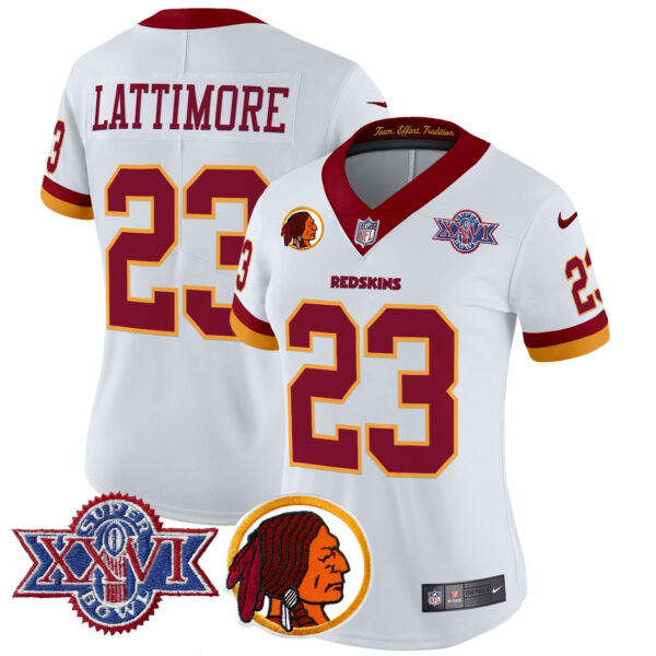 Women's Washington Redskins Throwback 1992 Super Bowl XXVI Patch Vapor Limited Jersey V2 - All Stitched - Image 9