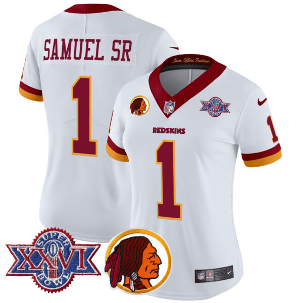 Women's Washington Redskins Throwback 1992 Super Bowl XXVI Patch Vapor Limited Jersey V2 - All Stitched - Image 10
