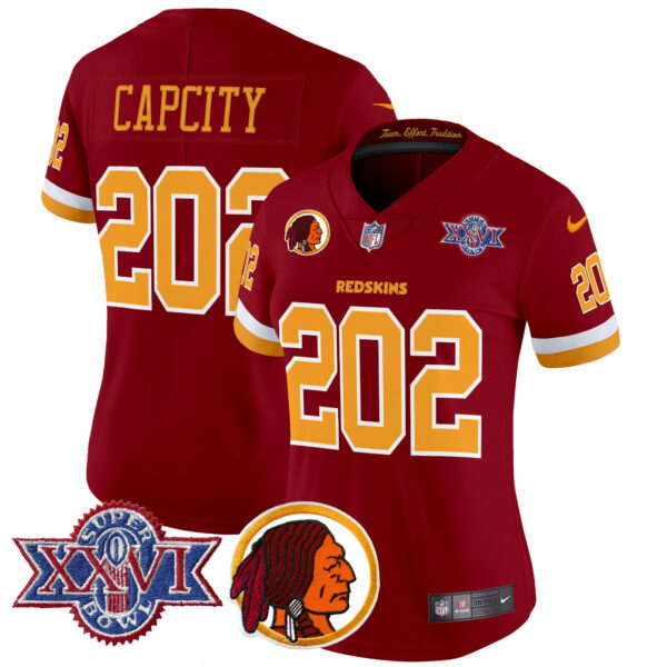 Women's Washington Redskins Throwback 1992 Super Bowl XXVI Patch Vapor Limited Jersey V2 - All Stitched - Image 12