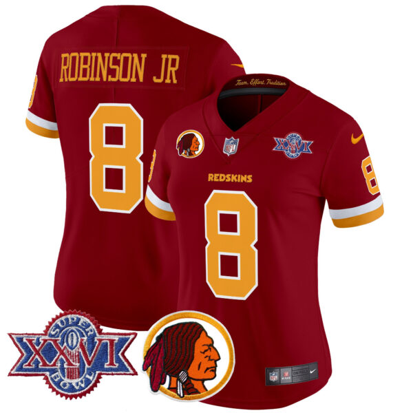 Women's Washington Redskins Throwback 1992 Super Bowl XXVI Patch Vapor Limited Jersey V2 - All Stitched - Image 13