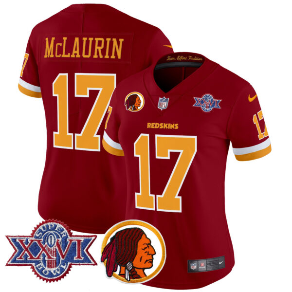 Women's Washington Redskins Throwback 1992 Super Bowl XXVI Patch Vapor Limited Jersey V2 - All Stitched - Image 16