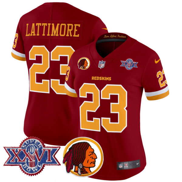 Women's Washington Redskins Throwback 1992 Super Bowl XXVI Patch Vapor Limited Jersey V2 - All Stitched - Image 19
