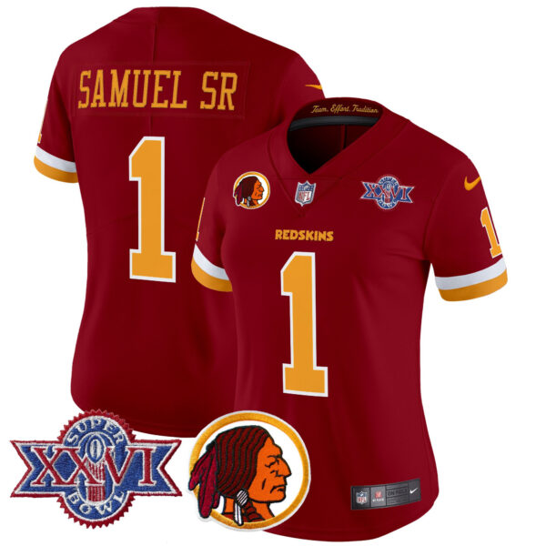 Women's Washington Redskins Throwback 1992 Super Bowl XXVI Patch Vapor Limited Jersey V2 - All Stitched - Image 20