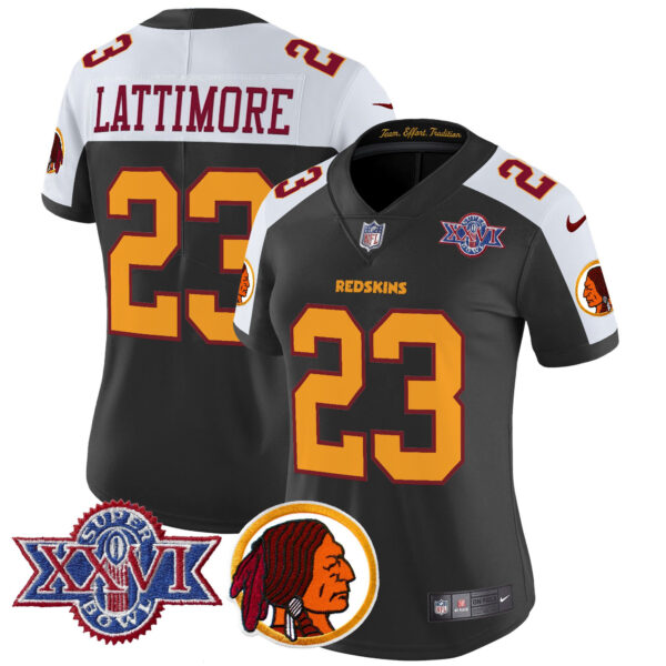 Women's Washington Redskins Throwback 1992 Super Bowl XXVI Patch Vapor Limited Jersey V2 - All Stitched - Image 29