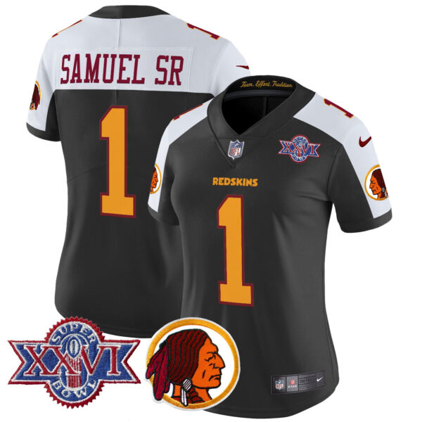 Women's Washington Redskins Throwback 1992 Super Bowl XXVI Patch Vapor Limited Jersey V2 - All Stitched - Image 30