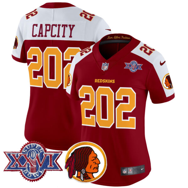 Women's Washington Redskins Throwback 1992 Super Bowl XXVI Patch Vapor Limited Jersey V2 - All Stitched - Image 32