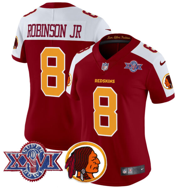 Women's Washington Redskins Throwback 1992 Super Bowl XXVI Patch Vapor Limited Jersey V2 - All Stitched - Image 33