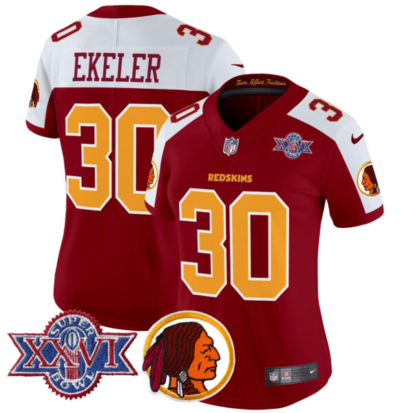 Women's Washington Redskins Throwback 1992 Super Bowl XXVI Patch Vapor Limited Jersey V2 - All Stitched - Image 34