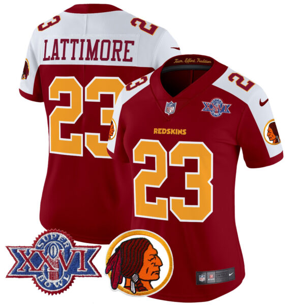 Women's Washington Redskins Throwback 1992 Super Bowl XXVI Patch Vapor Limited Jersey V2 - All Stitched - Image 39