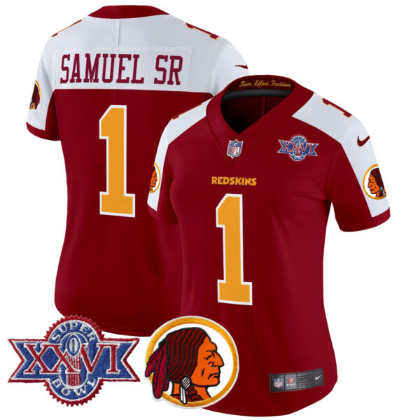 Women's Washington Redskins Throwback 1992 Super Bowl XXVI Patch Vapor Limited Jersey V2 - All Stitched - Image 40