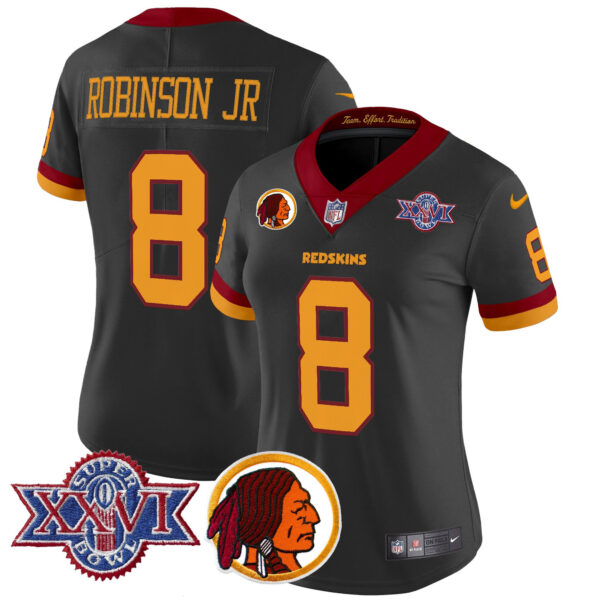 Women's Washington Redskins Throwback 1992 Super Bowl XXVI Patch Vapor Limited Jersey V2 - All Stitched - Image 43