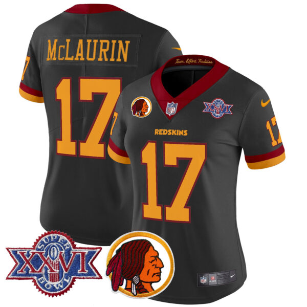 Women's Washington Redskins Throwback 1992 Super Bowl XXVI Patch Vapor Limited Jersey V2 - All Stitched - Image 46