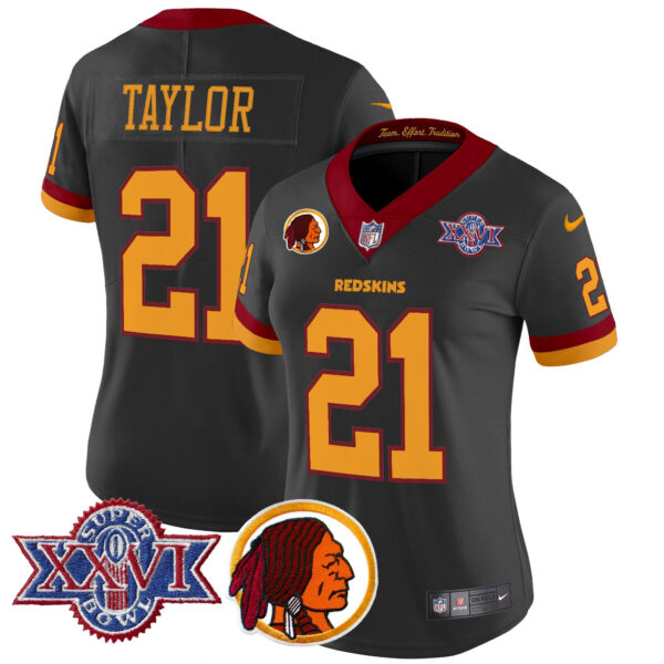 Women's Washington Redskins Throwback 1992 Super Bowl XXVI Patch Vapor Limited Jersey V2 - All Stitched - Image 47