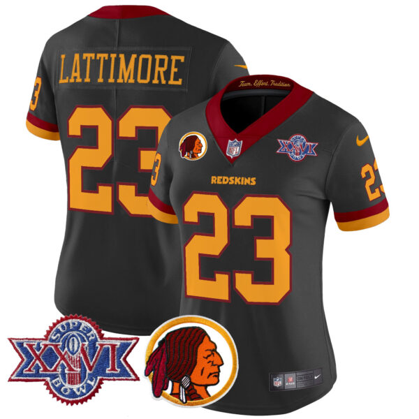 Women's Washington Redskins Throwback 1992 Super Bowl XXVI Patch Vapor Limited Jersey V2 - All Stitched - Image 49