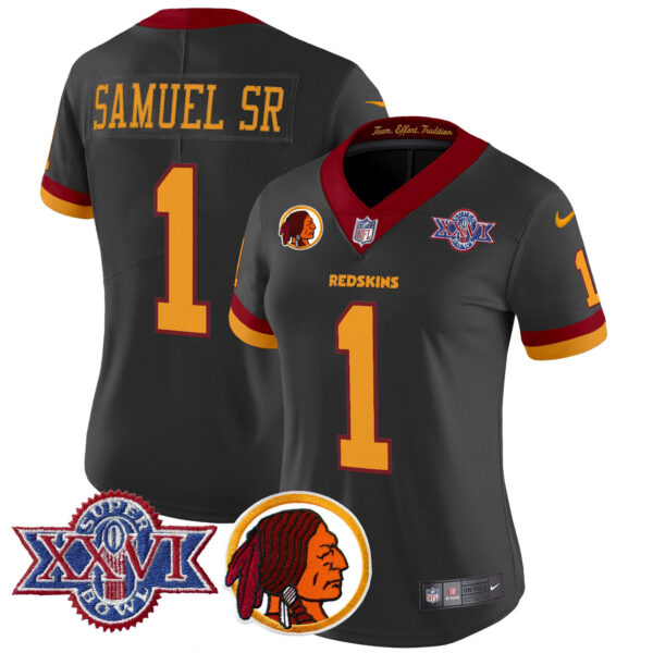 Women's Washington Redskins Throwback 1992 Super Bowl XXVI Patch Vapor Limited Jersey V2 - All Stitched - Image 50