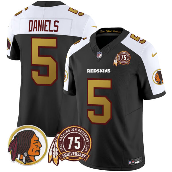 Men's Washington Redskins Throwback 75th Patch Vapor Limited Jersey - All Stitched - Image 10