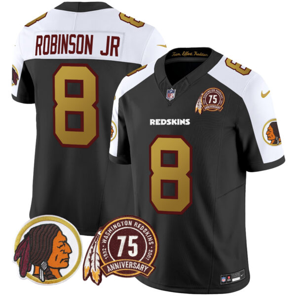 Men's Washington Redskins Throwback 75th Patch Vapor Limited Jersey - All Stitched - Image 11