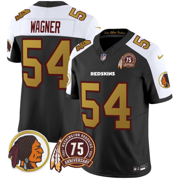 Men's Washington Redskins Throwback 75th Patch Vapor Limited Jersey - All Stitched - Image 13