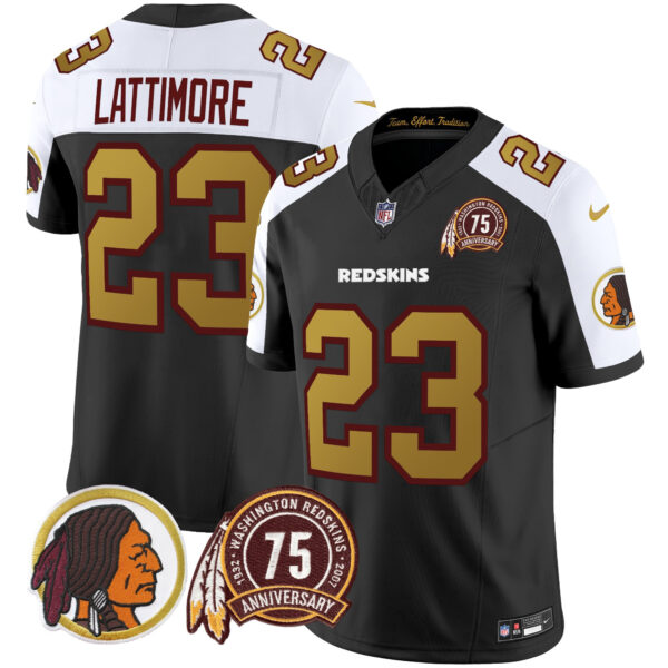 Men's Washington Redskins Throwback 75th Patch Vapor Limited Jersey - All Stitched - Image 17