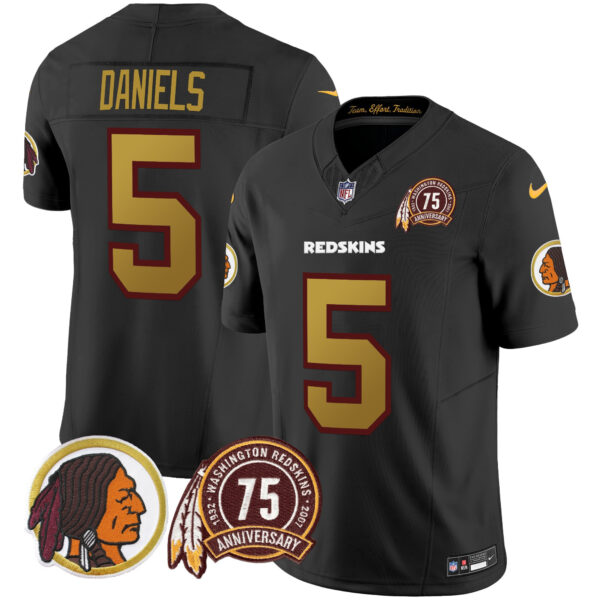 Men's Washington Redskins Throwback 75th Patch Vapor Limited Jersey - All Stitched - Image 18