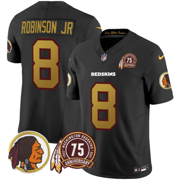 Men's Washington Redskins Throwback 75th Patch Vapor Limited Jersey - All Stitched - Image 19