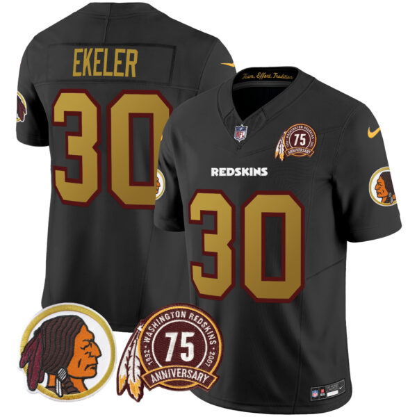 Men's Washington Redskins Throwback 75th Patch Vapor Limited Jersey - All Stitched - Image 20